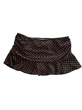Lands' End Brown and White Polka Dot Swim Skirt, Size 12